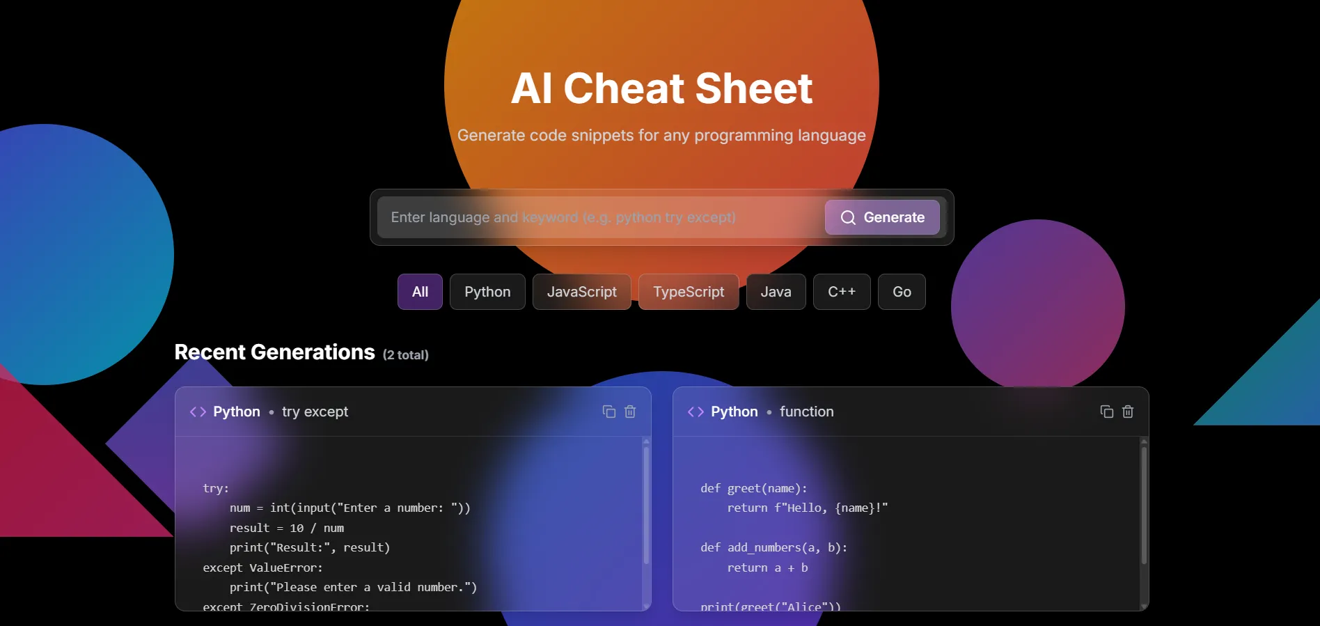 AI Cheat Sheet